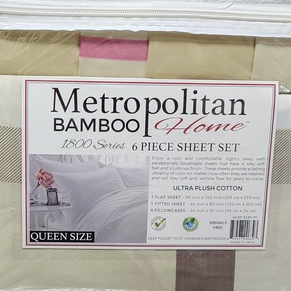 Metropolitan Bamboo Bedding Metropolitan Bamboo Home 6 Piece Sheet